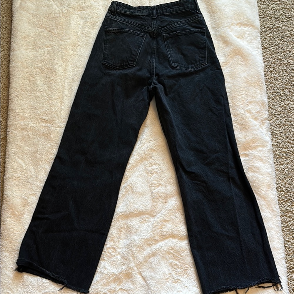 Zara Black Straight Leg Jeans High-Rise